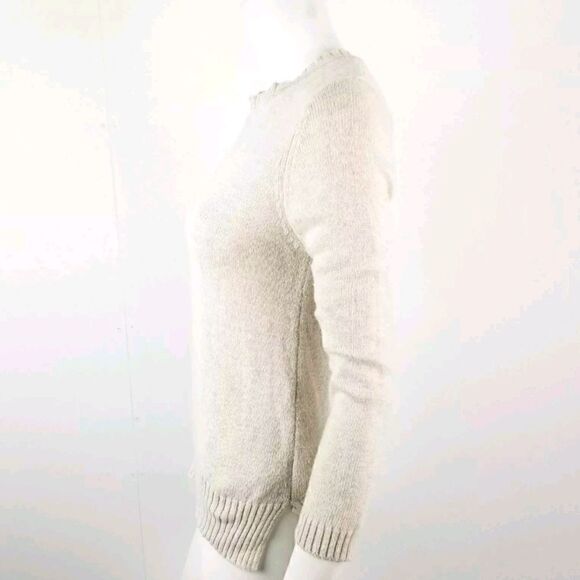 Zara Knit Beige 3/4 Sleeve Bow Back Angora Blend Sweater Womens Size Medium  - Picture 6 of 8